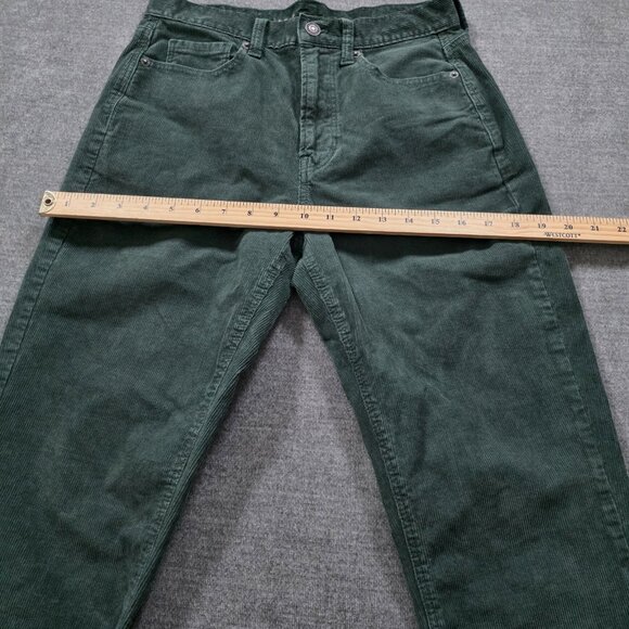American Eagle Corduroy Mom Jean Women 2 Green Preppy High Rise Skater Cotton - Picture 5 of 16